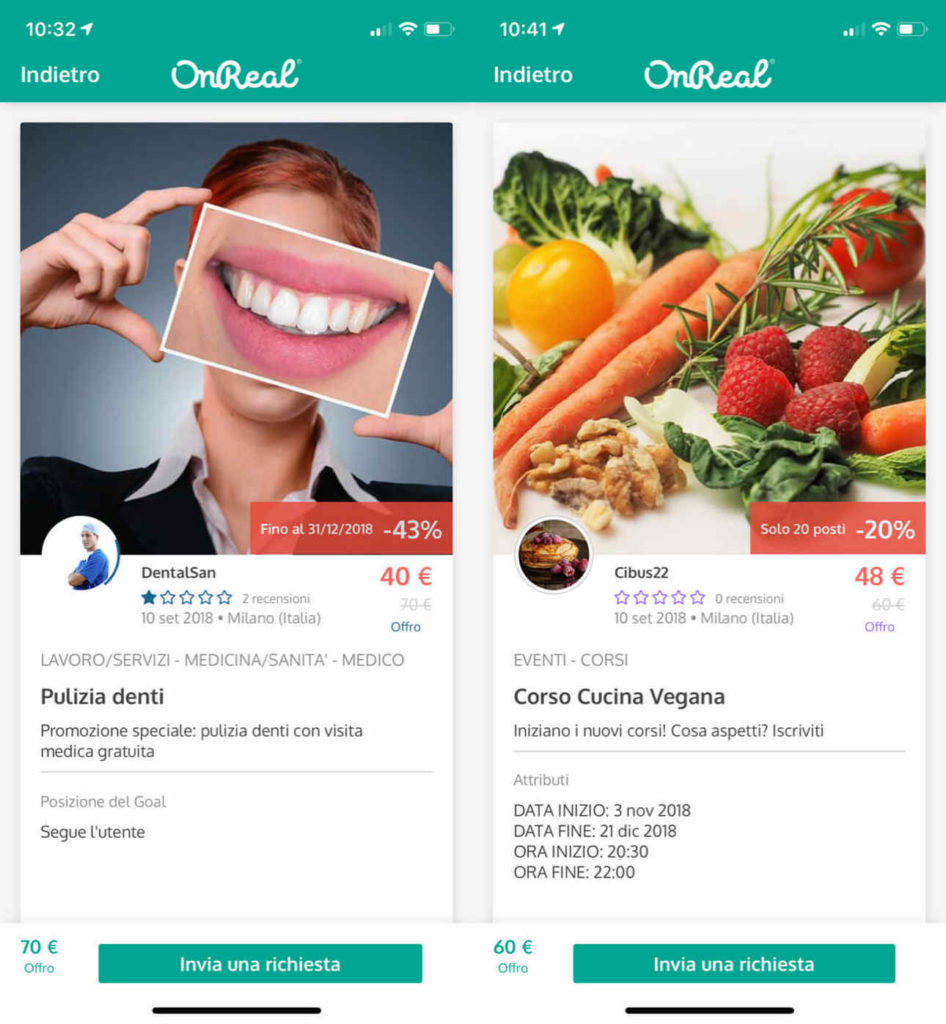 onreal app offerte